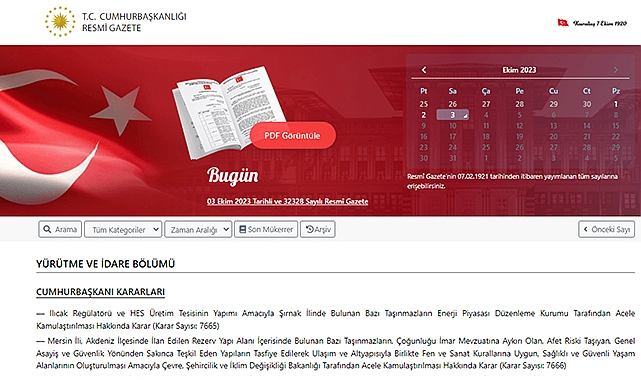 Resmi Gazete (03/10/2023)