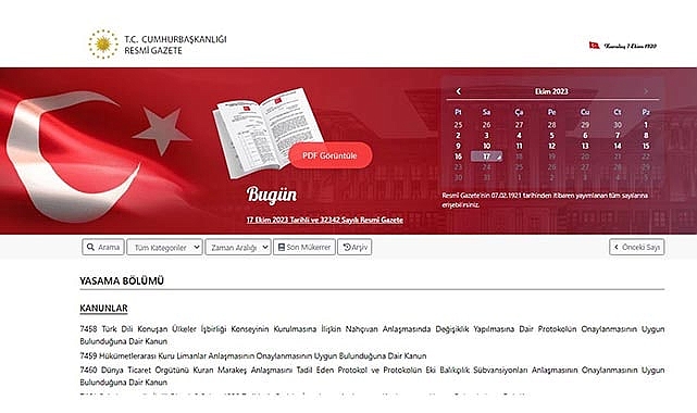 Resmi Gazete (17/10/2023)