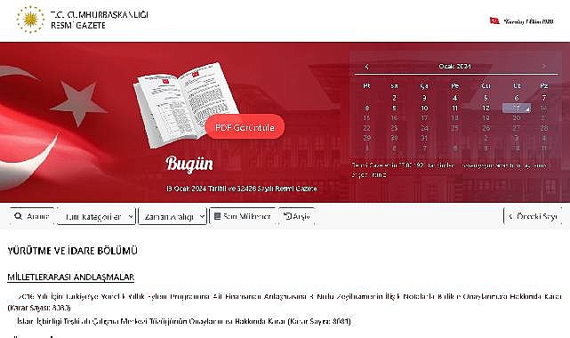 Resmi Gazete 13.01.2024