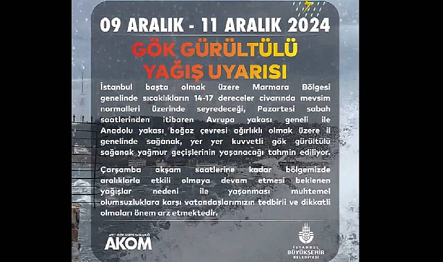 İstanbul'a kritik uyarı AKOM'dan geldi! Çok kuvvetli gök gürültülü sağanak geliyor...