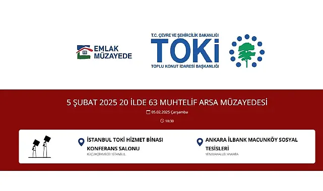 24 ay vadeli TOKİ arsa satışı 20 ili kapsıyor