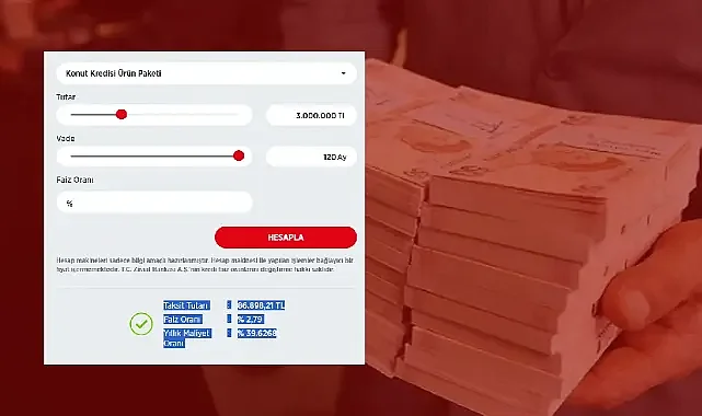 8 Bankada konut kredisi faiz oranları ve geri ödeme tutarları! Kredi faiz oranları düşüş eğilimine girdi