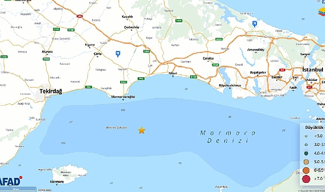 Marmara Denizi açıklarında Tekirdağ'da deprem oldu! AFAD son dakika duyurdu!