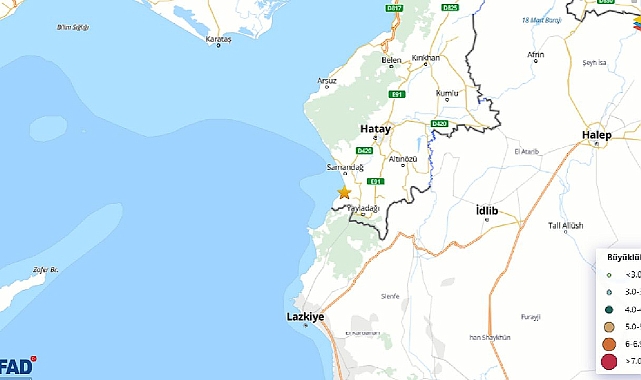 Son dakika AFAD duyurdu: Hatay'da deprem oldu!