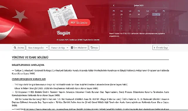 Resmi Gazete'de hangi kritik yönetmelik, tebliğ ve kararlar yayınlandı (01.02.2025)