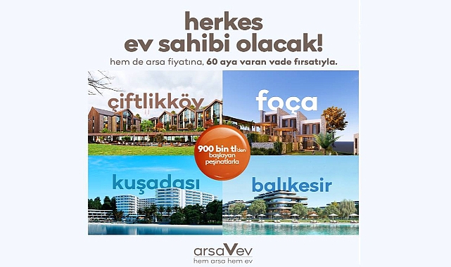 arsaVev 900 Bin TL Peşin Arsa Satışı