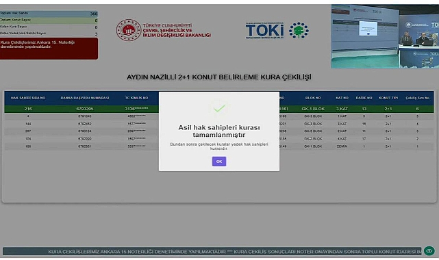 Aydın'da TOKİ konut projesi için kura heyecanı