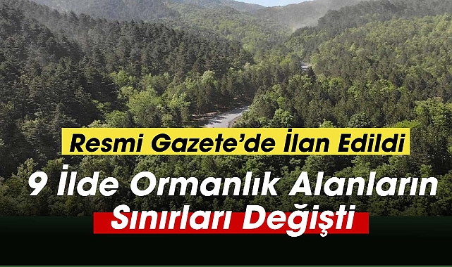 9 ilde orman alanlarının sınırı değişti
