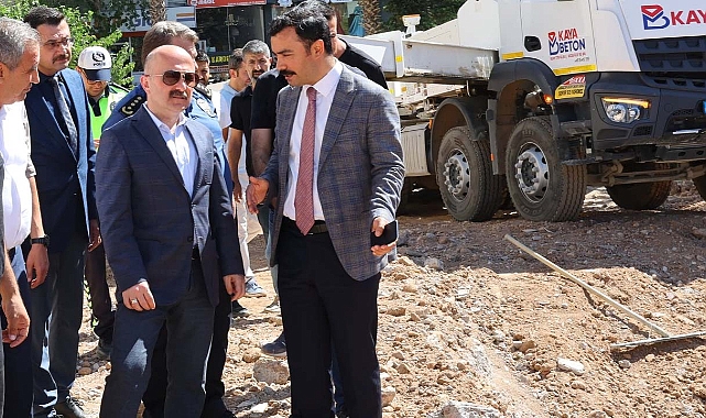 Adıyaman Valisi Kahta'da Polis Merkez Amirliği Hizmet Binası inşaatını inceledi