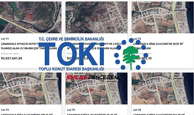 Çanakkale'de arsa satışı! TOKİ en ucuzu 275 Bin Lira bedelle arsa satacak...