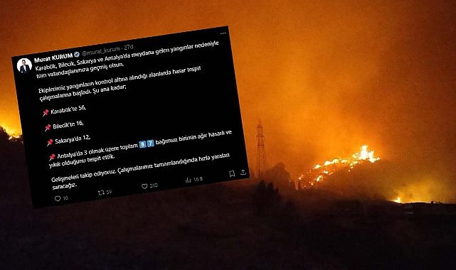 Bakan Kurum, Orman yangınları nedeniyle 4 ilde 87 bağımsız birim için konuştu