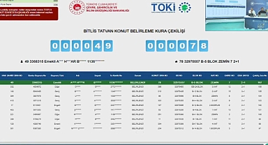 444 daireli Bitlis Tatvan TOKİ kura sonuçları