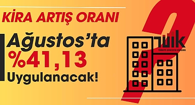 Ağustos ayı kira artış oranı net 41,13 olarak kira kontratlarına uygulanacak