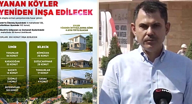 İzmir, Bilecik ve Seferihisar’da yangından etkilenen 350 konut 1 yıl içinde tamamlanacak