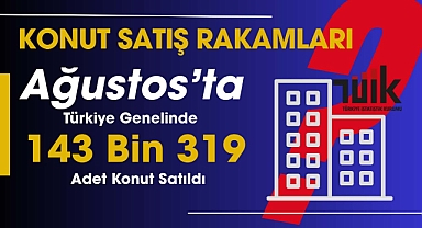 Ağustos'ta satılan konut sayısı 143 bin 319 adet oldu