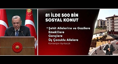 Cumhurbaşkanı Erdoğan'dan TOKİ 500 Bin Sosyal Konut açıklaması