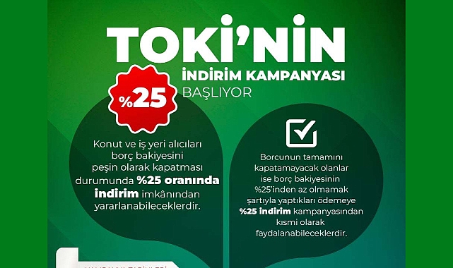 TOKİ'den indirim kampanyası duyurusu! Yüzde 25 indirim ne zaman başlıyor?