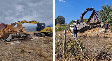 Çanakkale'de 7 ilçede 16 kaçak yapı yıkıldı