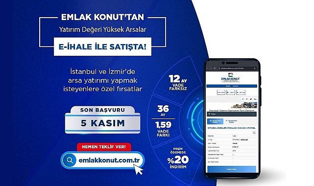 Emlak Konut'tan 36 ay taksitle satılık arsalar!