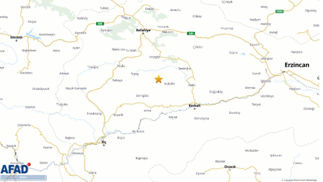 AFAD son dakika duyurdu: Erzincan'da 4.9 büyüklüğünde deprem